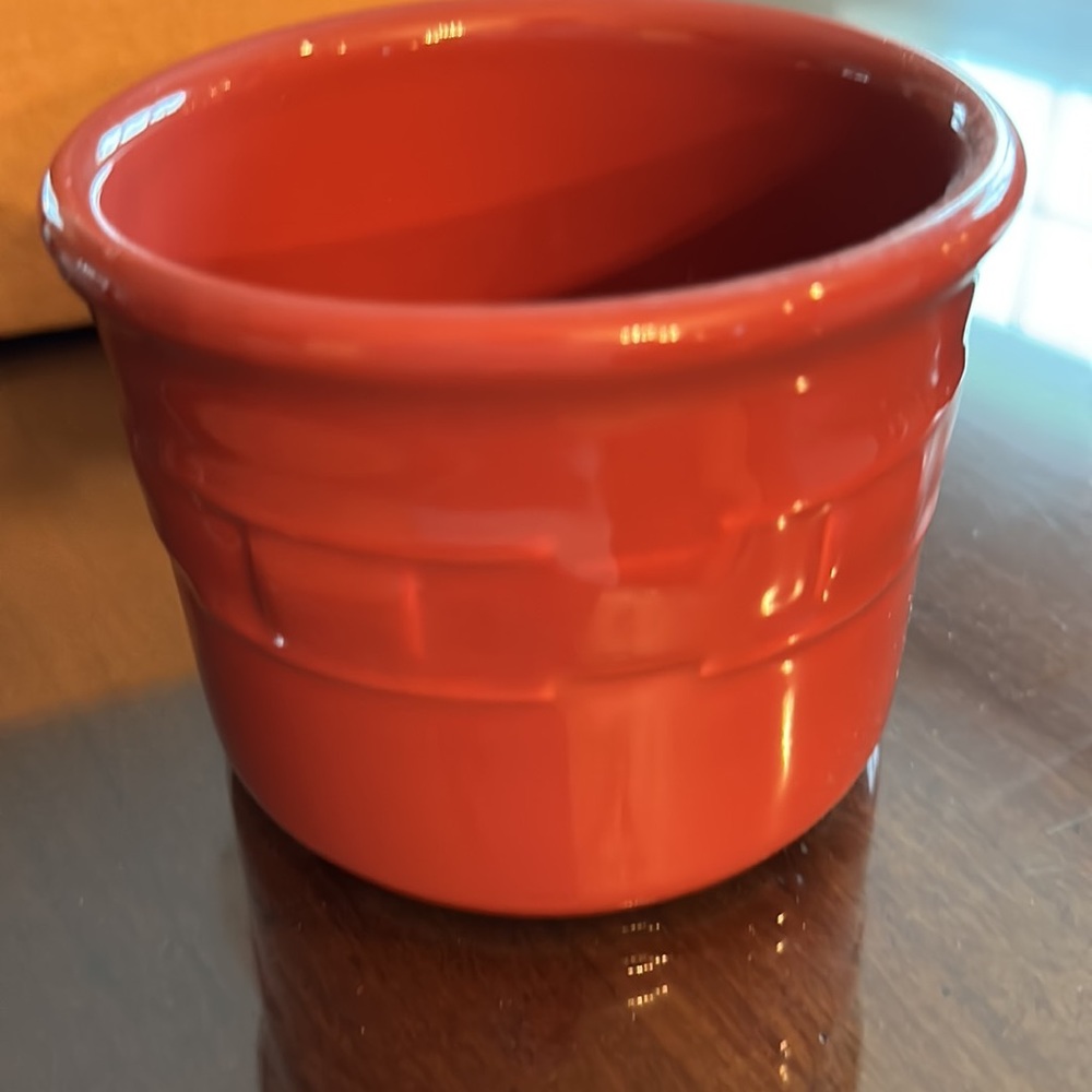 Longaberger One Pint Salt Crock - Red - Picture 4 of 5